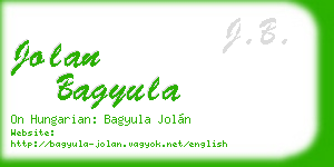 jolan bagyula business card