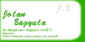 jolan bagyula business card